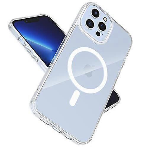 Transparente Magnetische Hülle Mit Magsafe, Kompatibel Mit Iphone 13 Pro Max, Mit Magnetischem Kabellosem Laden, Robustem Rückrahmen, Der Kratz- Und Vergilbungsbeständig Ist.