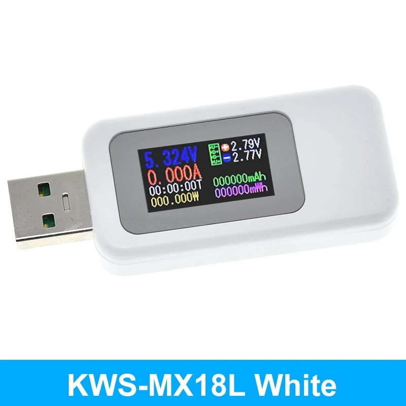 10-in-1 Usb-tester, Digitales Dc-voltmeter, Amperemeter, Spannungs- Und Stromanzeige, Detektor, Powerbank, Ladeanzeige (weiß, 1 Stück)