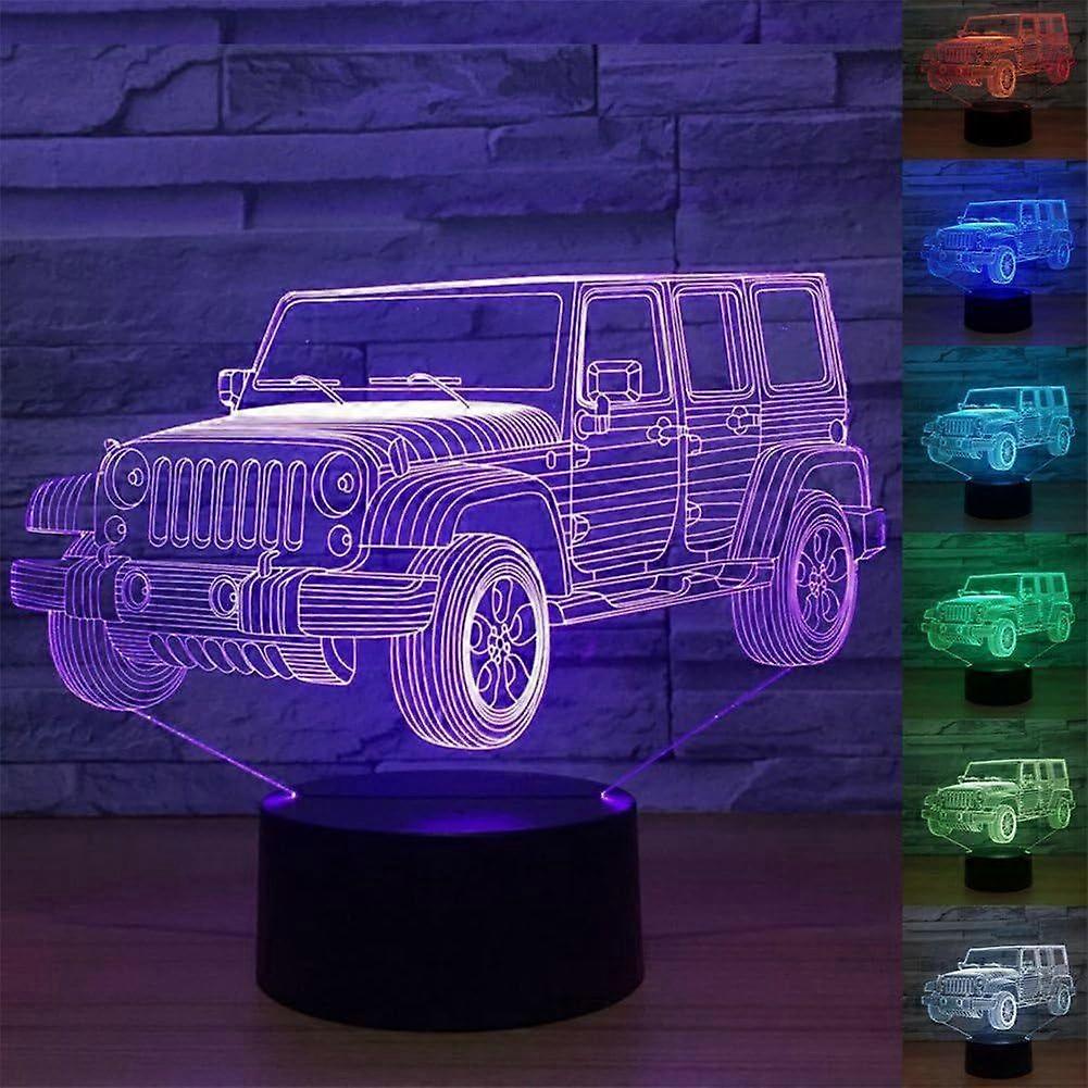 3d-truck Mit Optischer Illusion, Farbenfrohem Lichteffekt, Touch-schalter, Usb-anschluss, Dekorativem Led-nachtlicht, Schreibtischlampe