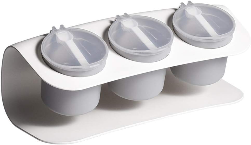 Gewürzset Mit Löffel, Salz Und Pfeffer, Gewürzregal, Gewürzbox, Küchenzubehör (weiß)