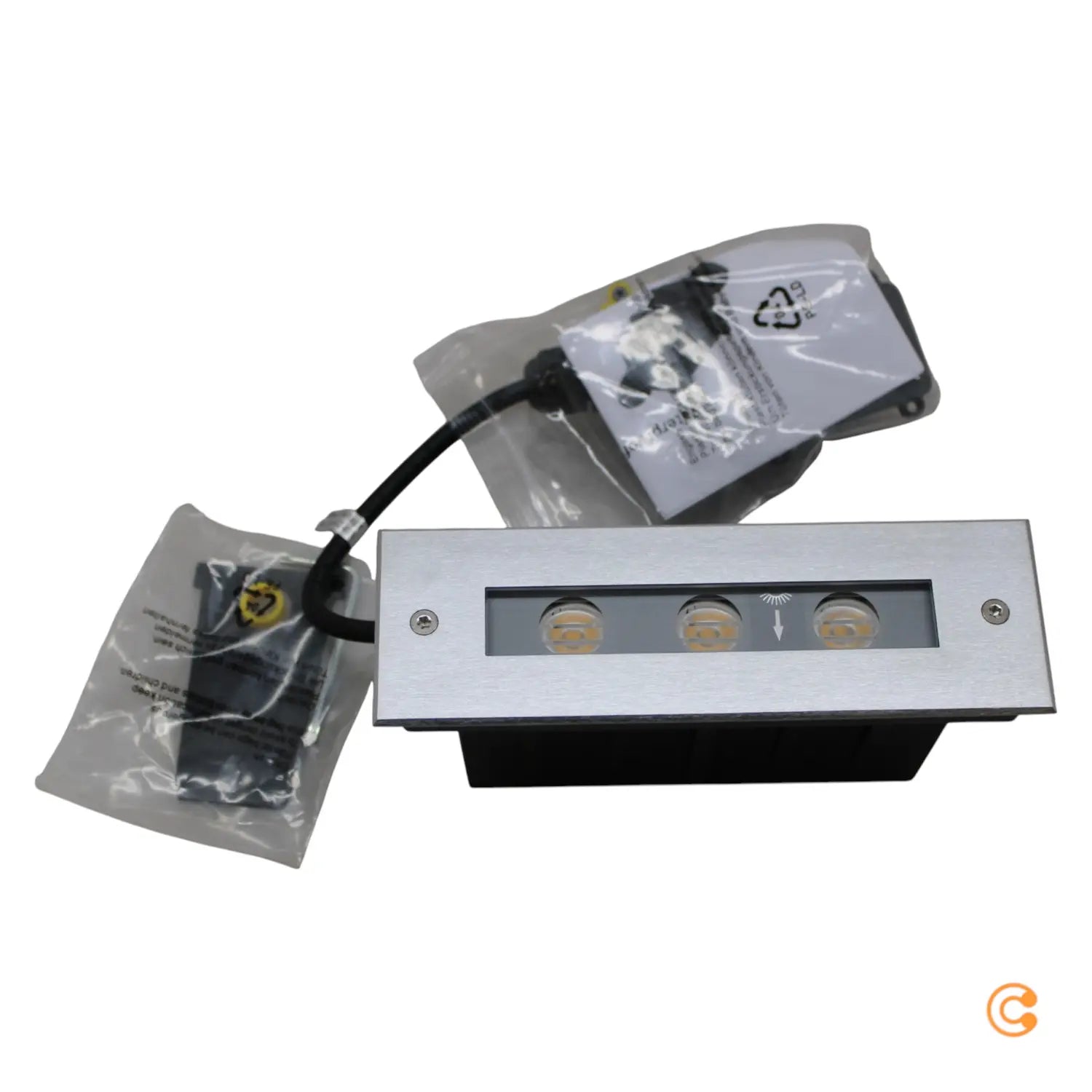 [neuwertig] B-ware Dekolight Bodeneinbauleuchte Strahler Led Line Silber Edelstahl Warmweiß