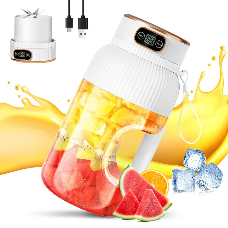 Tragbarer Standmixer 1200 Ml – Mini-mixer Mit 20.000 U/min, 10 Edelstahlklingen, Usb-c Aufladbar, 3000 Mah Akku, Für Küche, Reise, Fitnessstudio & Outdoor, Smoothie-maker, Saftpresse