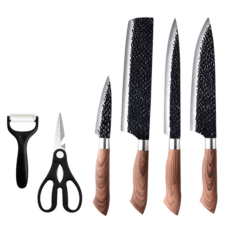 Messer-set 6 Teilig– High Carbon Edelstahl Profi Kochmesser-set, Scharfe Klingen, Ergonomischer Griff, Küchenmesserset Für Fleisch, Fisch & Gemüse, Geschenk-set Für Hobbyköche & Profis