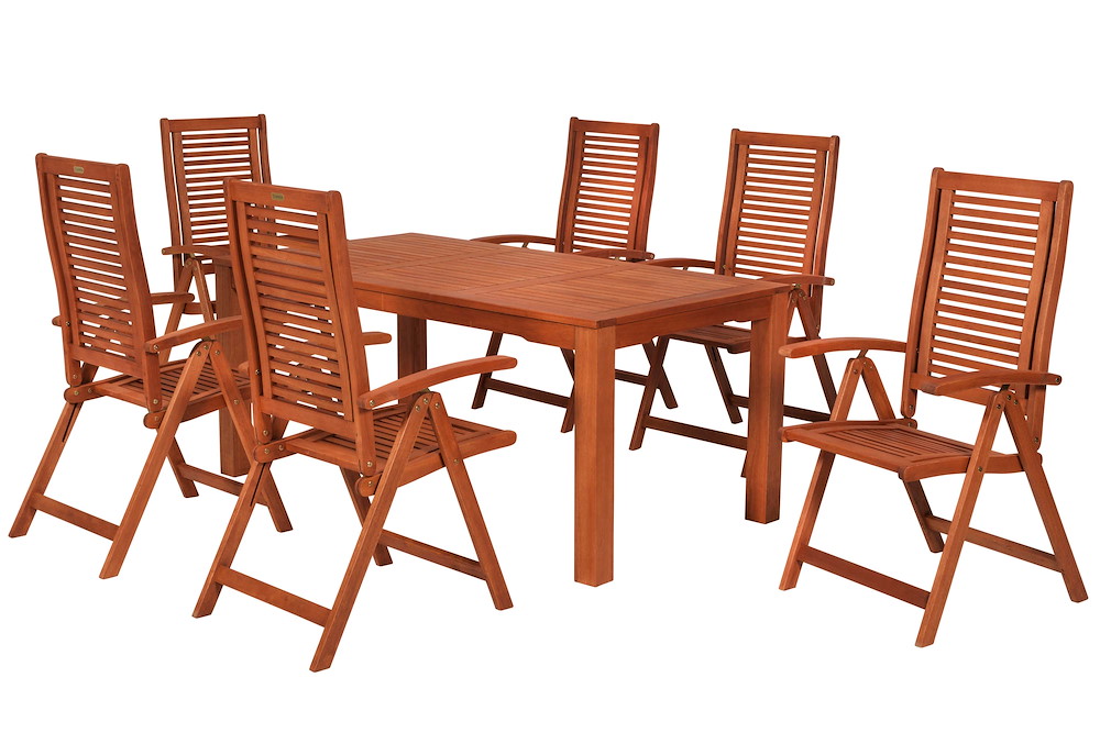 Cordoba Set 7tlg Eucalyptus Tisch 170 X 90 Cm