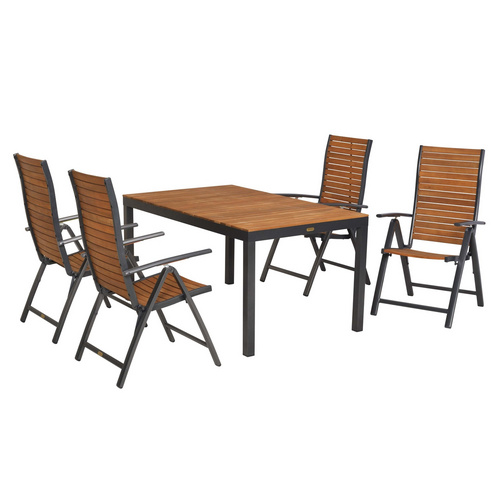 Santorin Set 5tlg Alu/akazie Tisch 150 X 90 Cm Bild 4