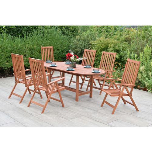 Vitoria Set 7tlg Eucalyptus Tisch 160 (210) X 90 Cm Bild 4