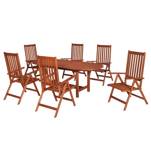 Vitoria Set 7tlg Eucalyptus Tisch 160 (210) X 90 Cm Bild 5