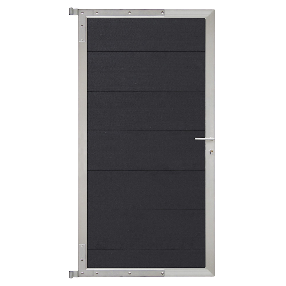 Tjörn-tor-komplettset 90x175cm Schiefergrau/silber