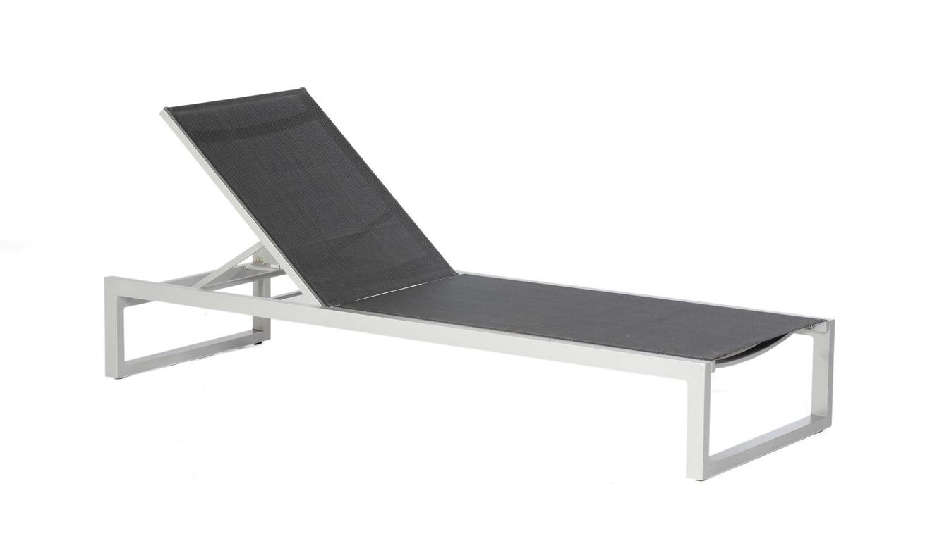 Liege Argos Alu Silber, Textilbezug Schw Arz-silber Sonnenpartner