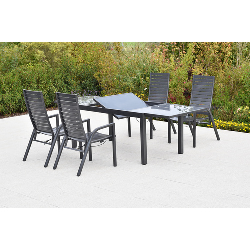 Siros Set 5tlg. 4 Sessel, 1 Ausziehtisch, 150(210) X 90cm Bild 4