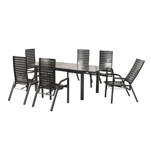 Siros Set 7tlg. 6 Sessel, 1 Ausziehtisch, 150 (210) X 90cm Bild 4