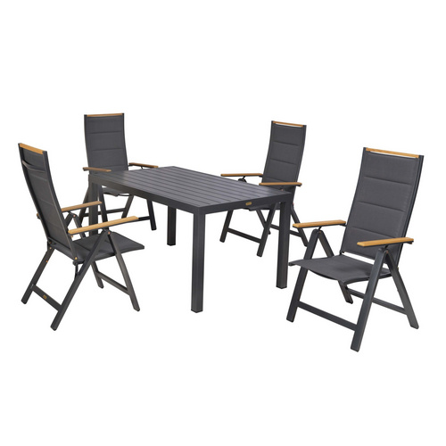 Verona Set 5tlg Alu/text/kunst Tisch 150 X 90 Cm Bild 4