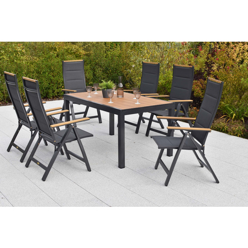 Verona Set 7tlg Alu/text/kunst Tisch 150 X 90 Cm Bild 4