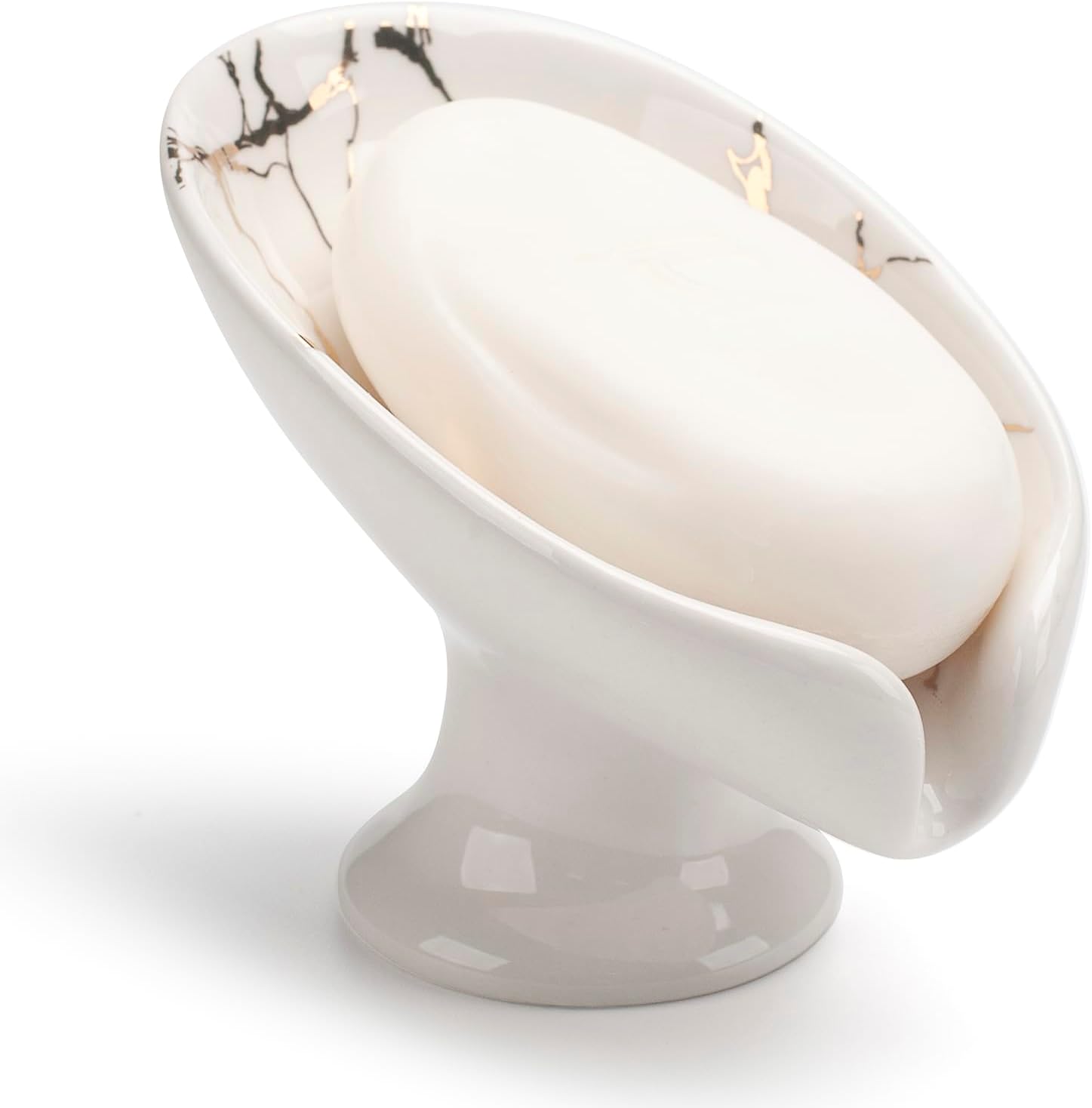 [neuwertig]2 Stück Keramik Seifenschale Mit Ablauf, Selbstentleerende Seifenablage Für Bad, Küche, Dusche, Spültisch - Weiß