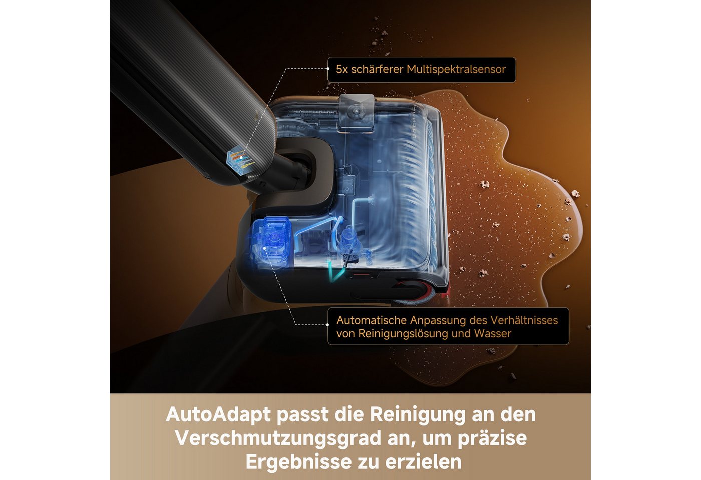 Dreame - T16 Pro Heat - Nass- Und Trockensauger, Extrem Flach Mit 9,85 Cm, Wischen Mit 90 °c Heißem Wasser, Ölbeseitigung, Drei Kanten Bild 4
