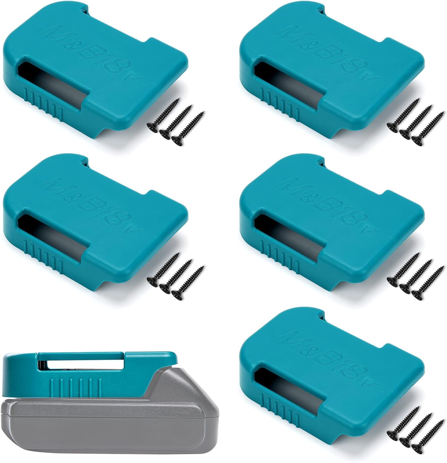 6er-set Akkuhalterungen Für Makita-/bosch-akkus, Akkuhalterungen Mit Gürtelclip, Wandhalterung Kompatibel Mit Den Makita 18-v-lithium-ionen-akkus Bl1860, Bl1850, Bl1840, Bl1830, Bl1820 Und Bl1815n