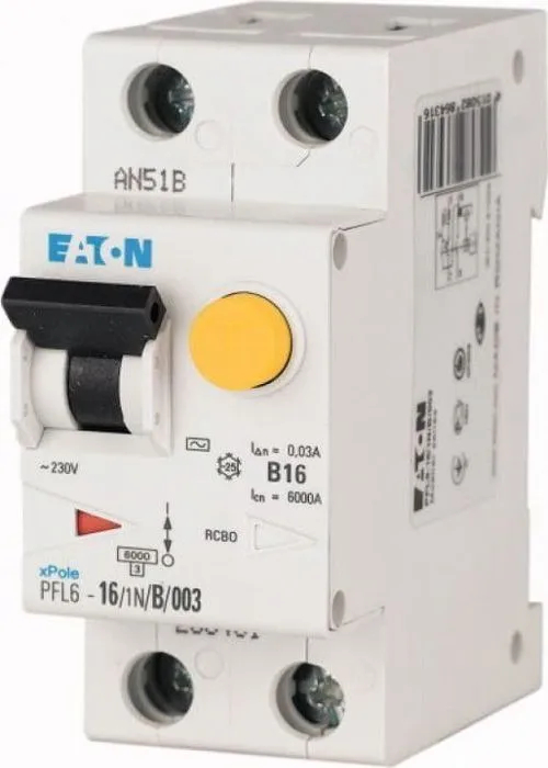 Fehlerstromschutzschalter 1p+n 16a 0,3a Typ A Pfl6-16/1n/c/03-a 165529
