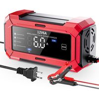Rougechargeur 12 V 6 A Pour Batteries De Voiture, Batteries De Moto Et Chargeur Intelligent 12 V Compatible Avec Les Batteries Au Plomb-acide