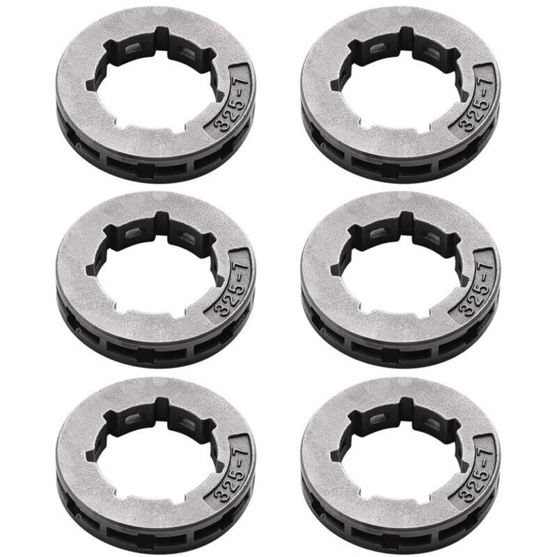 6 Pièces Jante Entraînement Pignon .325 Pouces 19mm 7t Petite Cannelure Compatible Tronçonneuse