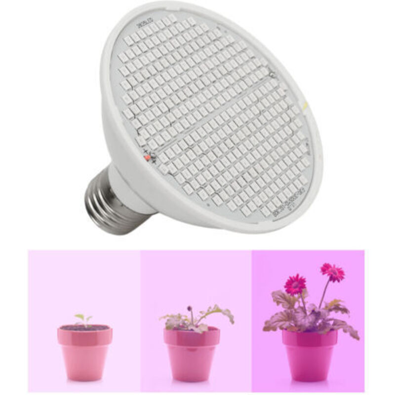 Ampoule De Croissance À 300 Led, Spectre Rouge Et Bleu, Base E27, Éclairage De Croissance Pour Plantes D'Intérieur, Démarrage De Graines, Ac85-265 V,dubuns