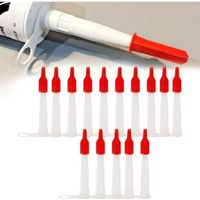 15 Pièces Ensemble De Bouchons De Buses De Calfeutrage, Comprend 15 Paquets De Buses De Calfeutrage Blanches Et 15 Paquets De Capsules De Calfeutrage Rouges Bouchons De Buse, Plastique