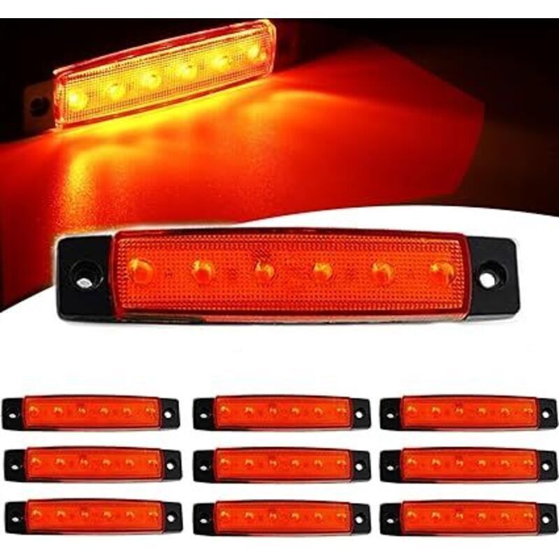 Shining House 10pcs Feux De Gabarit Latéraux Led,12v Feux De Gabarit Led Arrière Avant Indicateur Feux De Gabarit Latéraux Pour Remorque Camion Caravane Camping Car Van Tracteur Bus Etc(rouge)