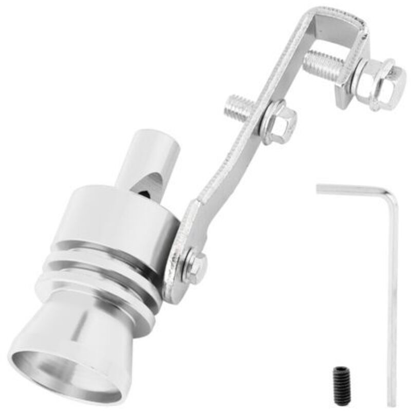 Tbest Sifflet Turbo Universel Pour Tuyau De Voiture, En Alliage D'Aluminium Haute Performance, Rehausseur De Son Pour Automobile, Atv, Suv, Accessoires Automobiles, Noir, Rouge, Bleu, (silver)