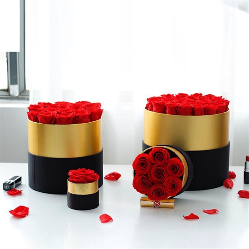 Rose Éternelle Préservée Boîte Cadeau Romantique Décoration Intérieur Saint Valentin Anniversaire Mariage