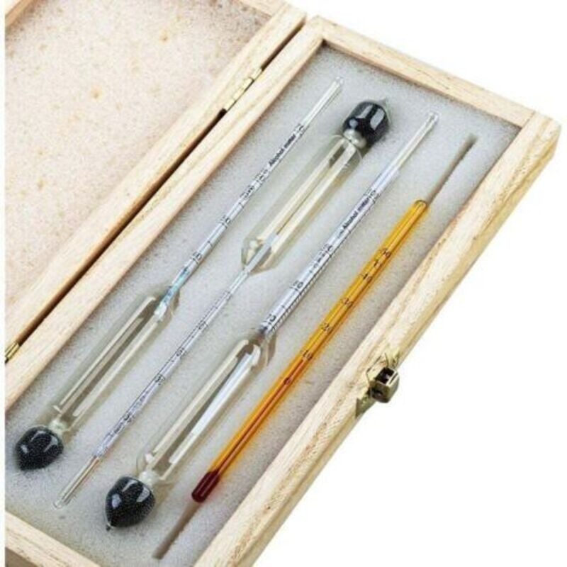 Zvd Lot De 3 Aréomètres Professionnels Plage De Mesure 0-100% Thermomètre Inclus Pour Précision Mesure Alcool Eau-de-vie, Whisky, Vodka