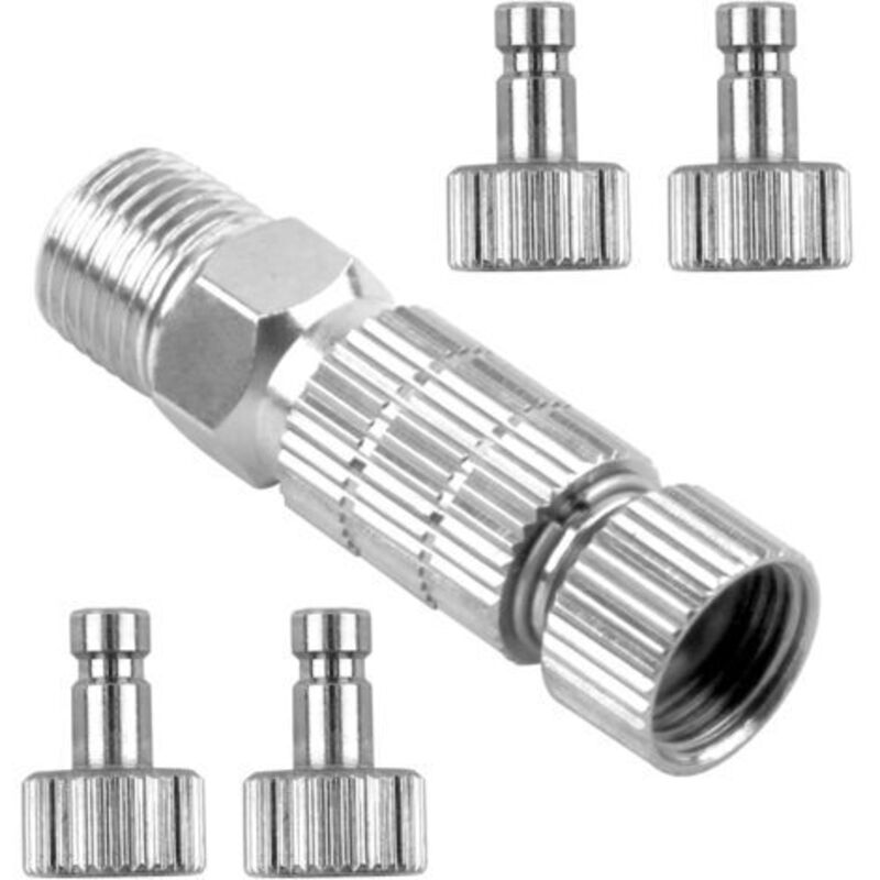 5 Pièces Kit D'Adaptateurs Pour Aérographe, Raccords Mâles-femelles Universels 1/8", Adaptateur D'Aérographe Raccord Rapide Pour Aérographe,connecteurs Rapides En Métal Pour Tuyau D'Air