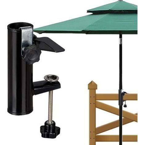 Porte-parasol Balustrade De Balcon Support Parasol Balcon Pince Support Pour Table Parasol Accessoires Fixation Pour Balcon, Terrasse Ou Table - Balcon-parasols Avec Mât Jusqu'à Ø 19-38 Mm