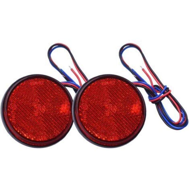 Feux Remorque Led, Feu Arriere Remorque 2pcs Feux Led Feu De Freinage Réflecteur Rond Led Feu De Gabarit Led 12v Pour Camion De Moto Automobile (rouge，2pcs)