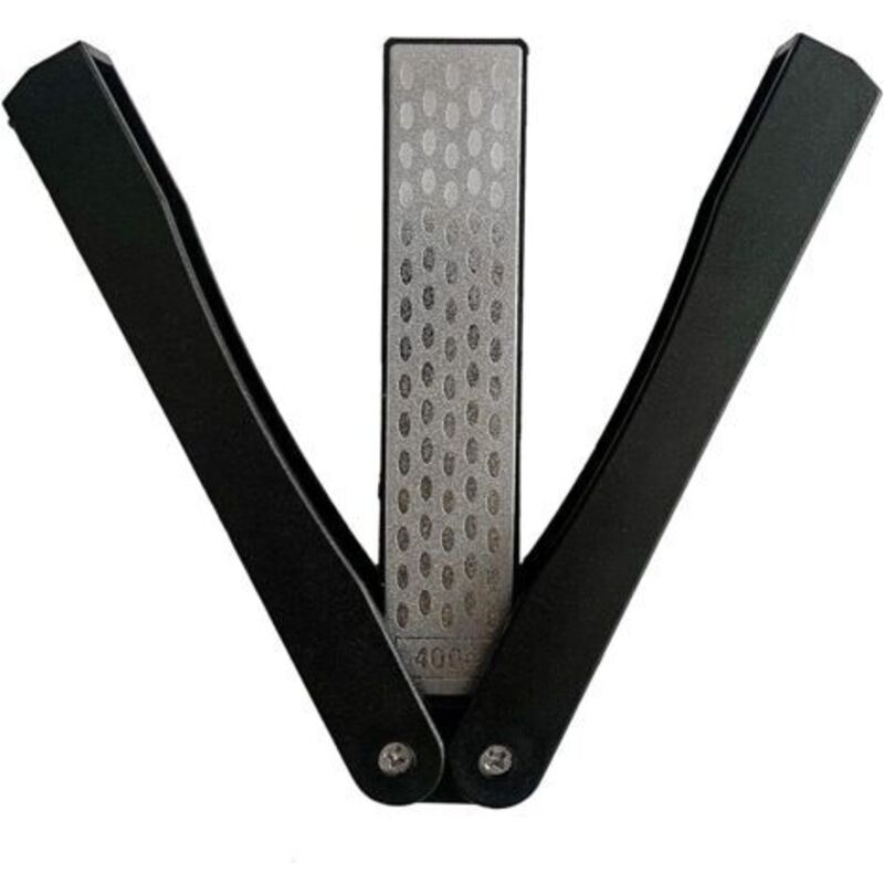 Affûteur Diamanté, Aiguiseur Double Face De Couteau, Pierre À Aiguiser En Diamant , Format De Poche Pliable 400/600 Grain, L'Outil D'Affûtage Pliante Pour La Cuisine De Camping En Extérieur Noir 125x3