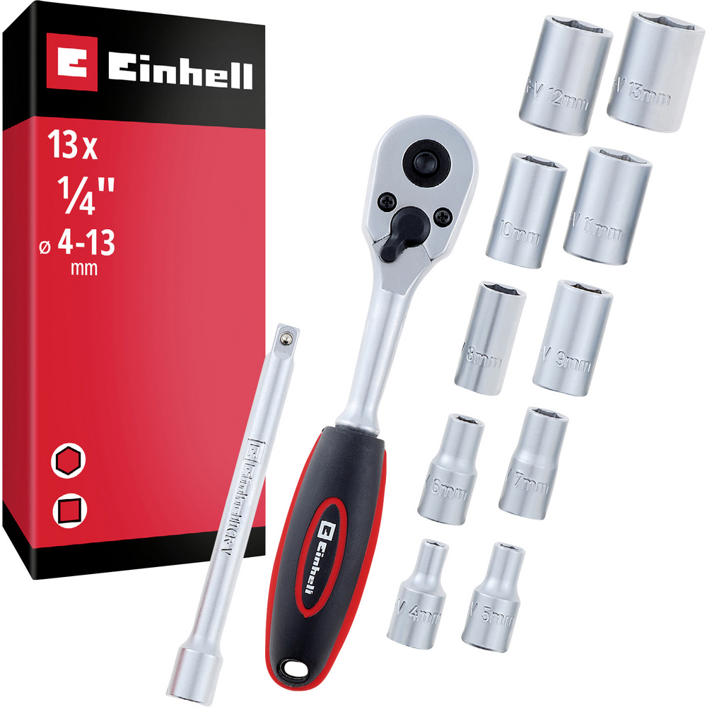 Einhell Umschaltknarren-set Metrisch 1/4" 13teilig 372411