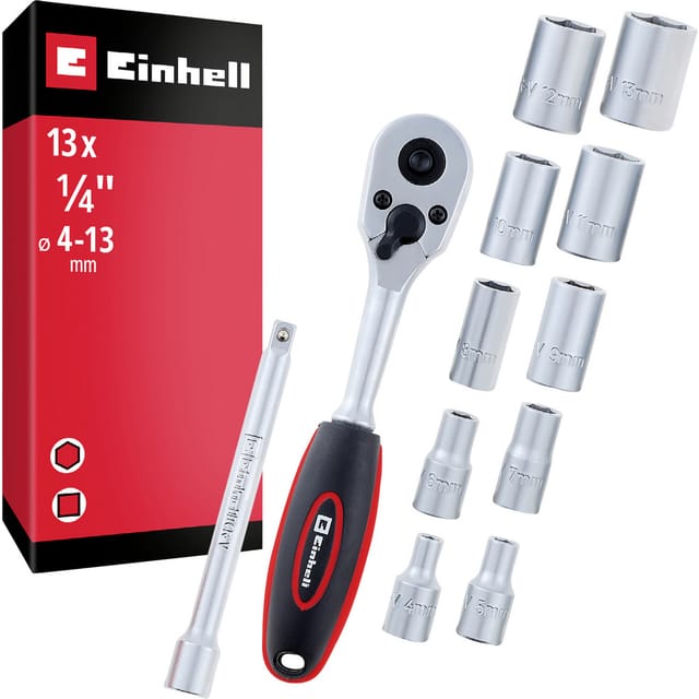 Einhell Umschaltknarren-set Metrisch 1/4" 13teilig 372411