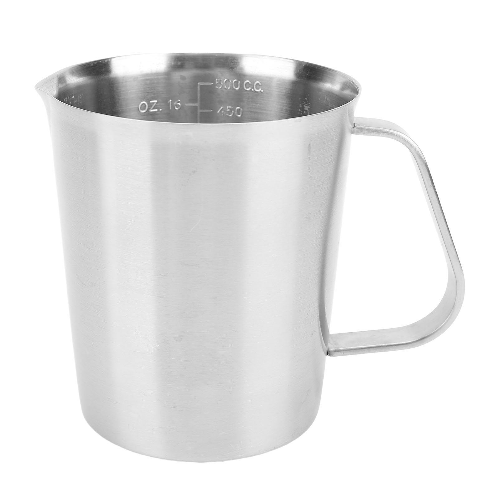 Messbecher Aus Edelstahl, Milchaufschäumer Mit Griff Und Oz/ml-skala (500 Ml)