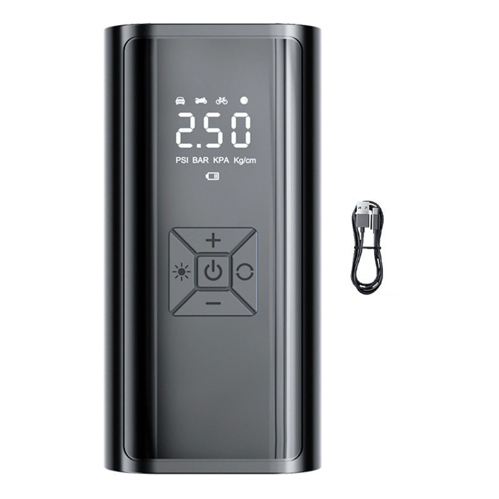 Ball 216 Tragbarer, Kabelloser Reifenfüller 150 Psi Mit Manometer, Led-anzeige Und Automatischer Abschaltung Für Auto Und Motorrad, Wiederaufladbare Version