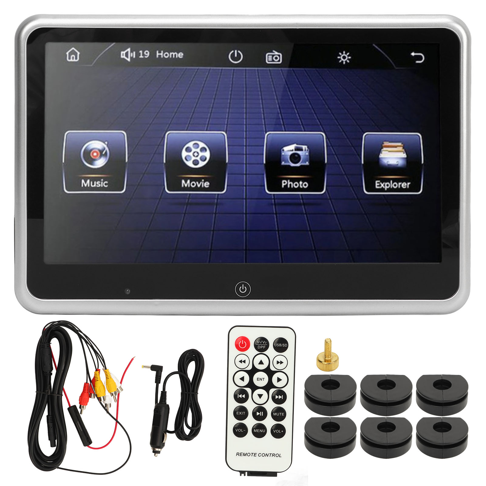 1080p-kopfstützenmonitor, 10,1-zoll-touchscreen (1024 X 600), Mirrorlink, Integrierter Fm-transmitter, Multimedia-dvd-player