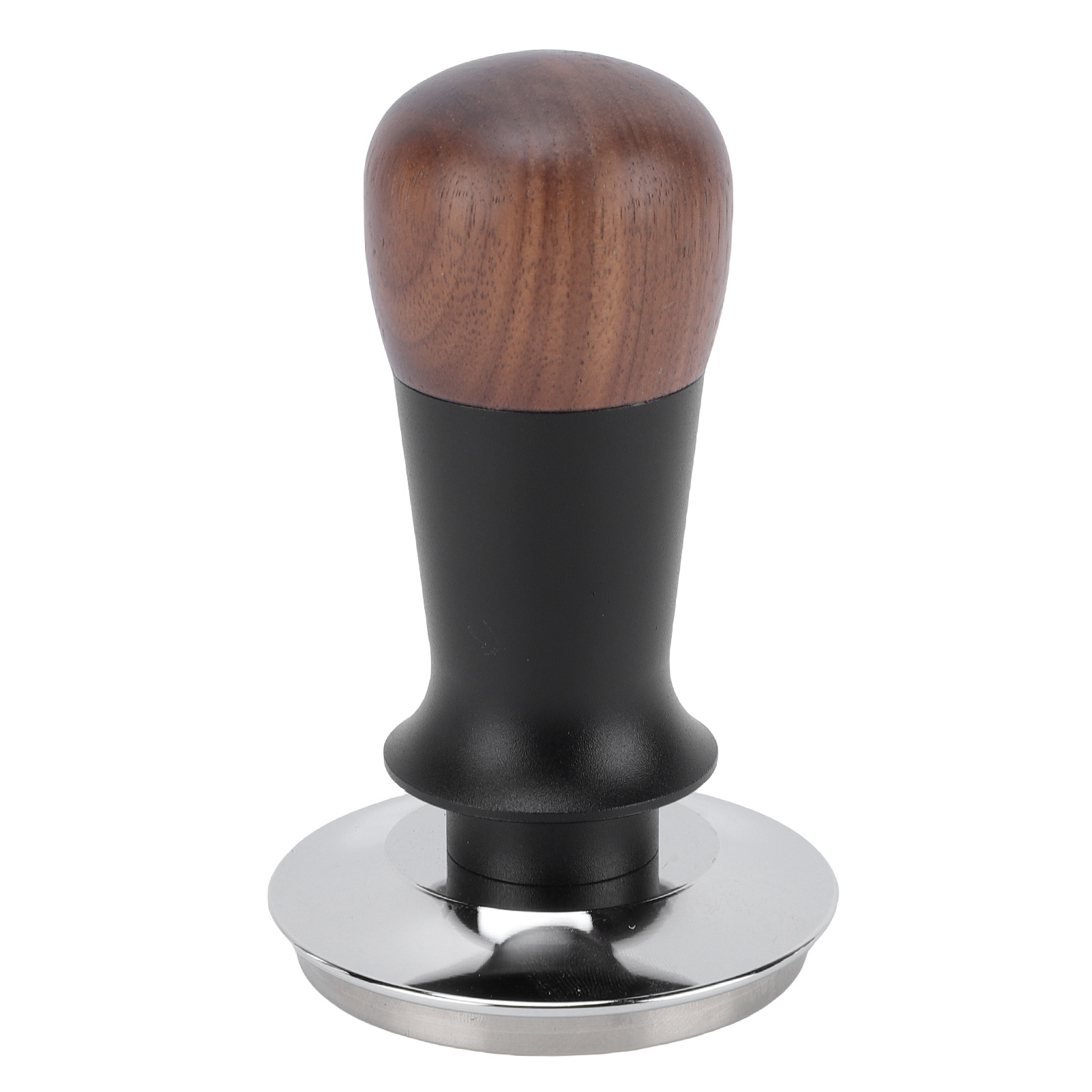 58 Mm Federbelasteter, Kalibrierter Kaffeetamper Aus Walnussholz Mit Edelstahlfuß, Für Cafés Und Privatpersonen.
