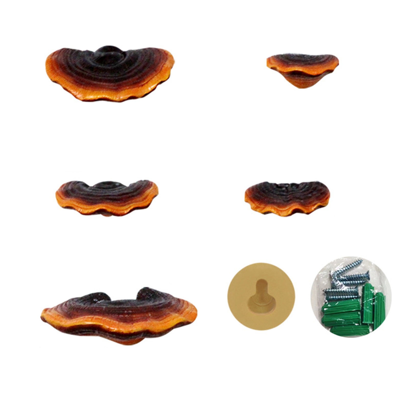 Pilzförmiges Regaldekorationsset, Mini-wandregale Aus Kunstharz, Die Reishi Imitieren, Für Ferienhäuser Und Terrassen.