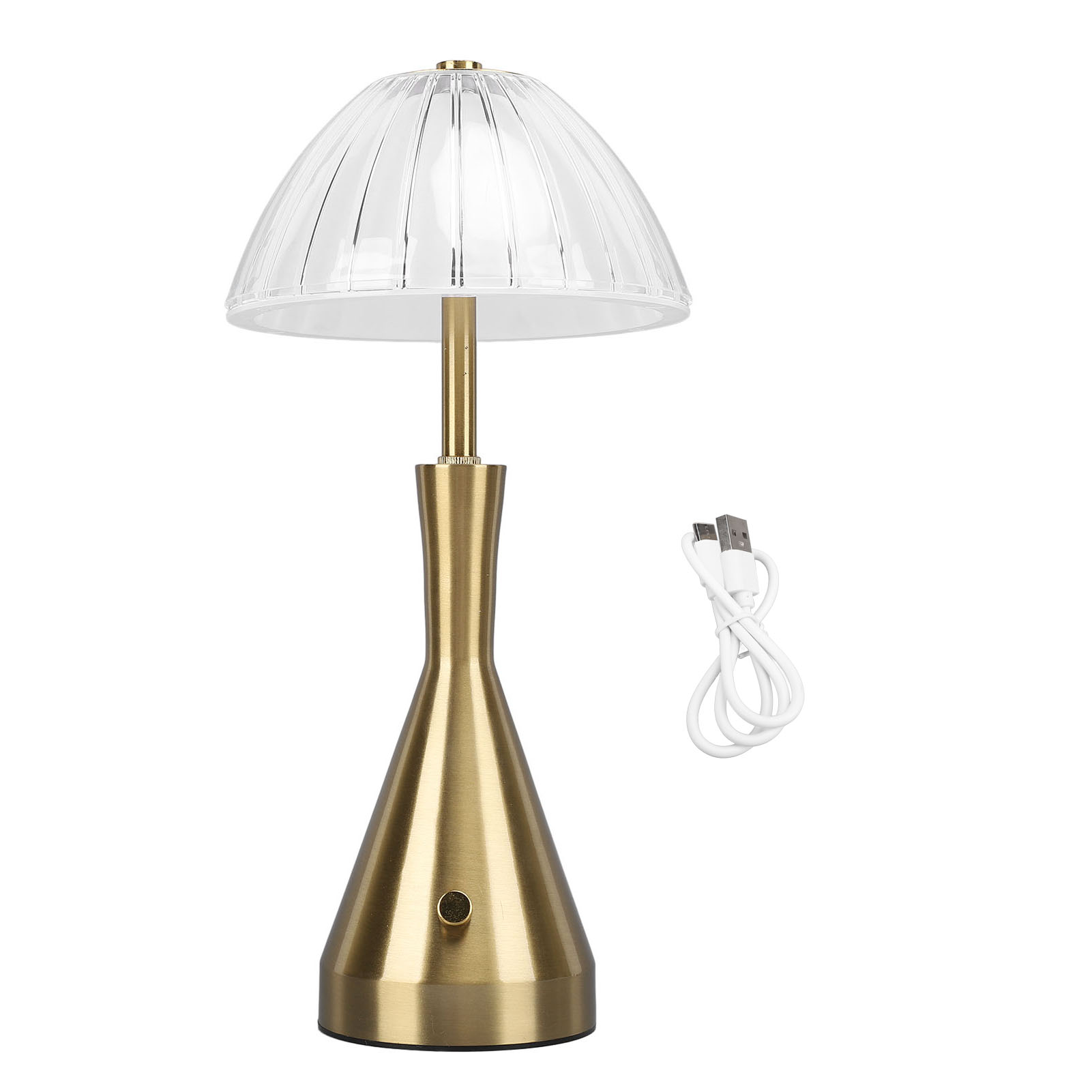 Goldene Kabellose Schreibtischlampe, Wiederaufladbar, 3 Farben, Touch-bedienung, Dimmbar, Kristall-finish, Für Schlafzimmer, Restaurant Oder Esstisch.