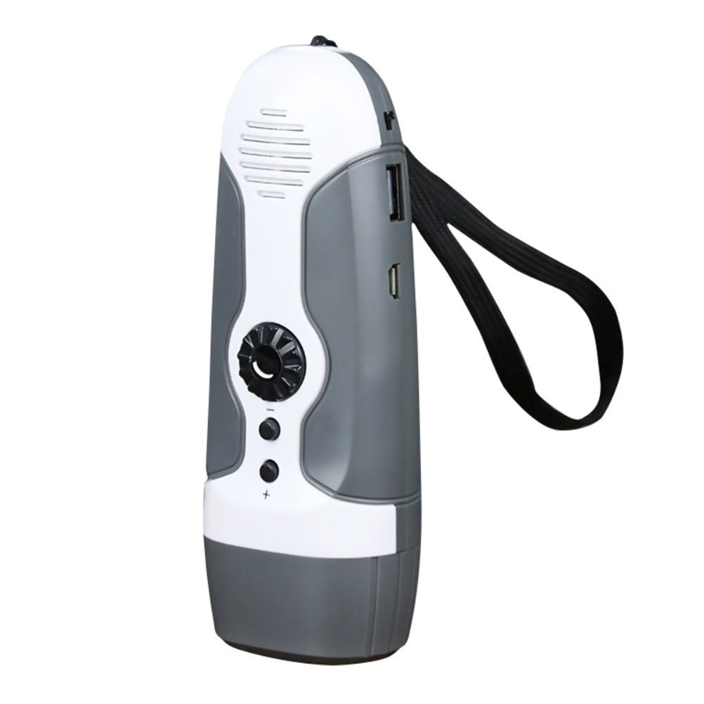 Wiederaufladbare Taschenlampe Mit Kurbel Und Alarm, Fm-radio, 3 Leds Für Reisen, Camping, Katastrophen Und Bergbau.