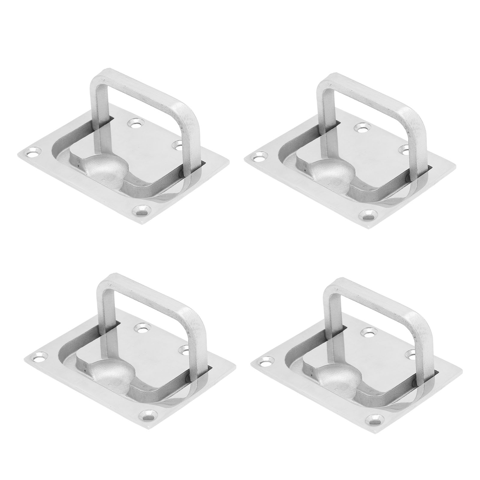 4-teiliges Set Quadratischer Zugringgriffe Aus Edelstahl 316 Für Bootsschränke, Flächenbündige Montage Und Möbelfenster