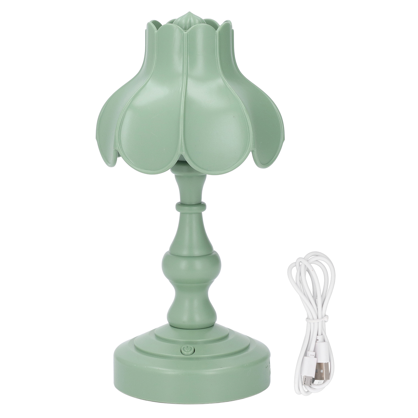 Blumenförmiges Led-nachtlicht, Mini-retro-lampe Für Schlafzimmer Und Nachttisch, Augenschutz, Wiederaufladbar Zum Lernen, Grün