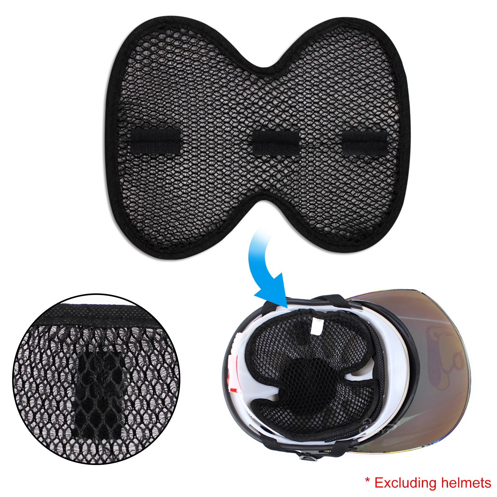 Motorradhelm-innenfutter, Atmungsaktives, Schweißableitendes Kissen, Wiederverwendbares Und Waschbares Innenfutter Für Hartschalenhelme Und Fahrräder