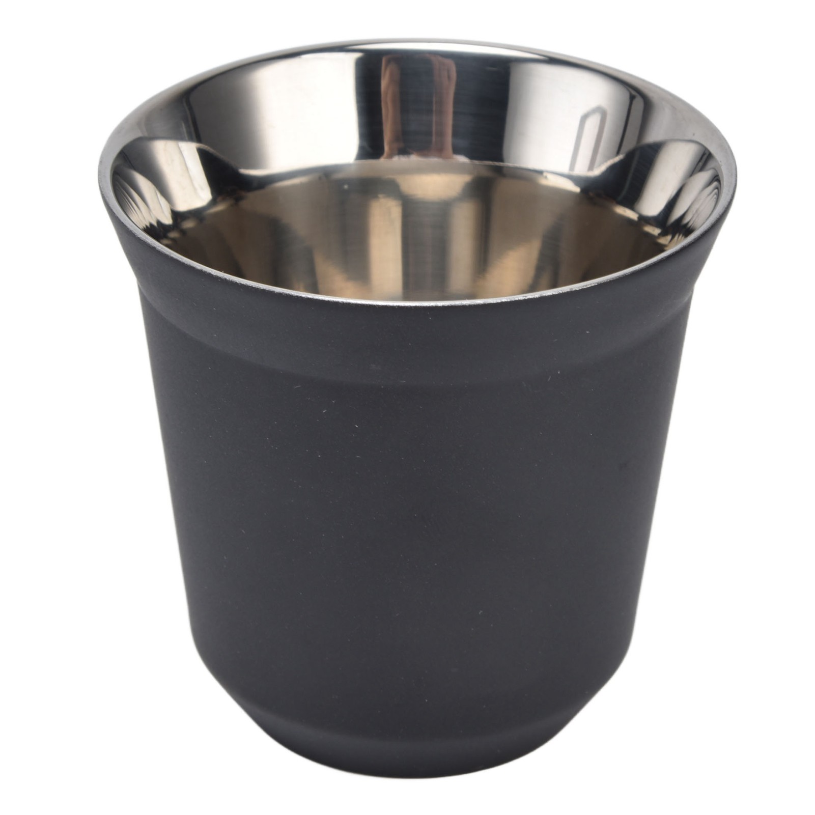 Kaffeebecher Aus Edelstahl 304, 80 Ml, Doppelwandig, Isoliert, Hitzebeständig, Für Camping Und Picknicks Im Freien, Schwarz.