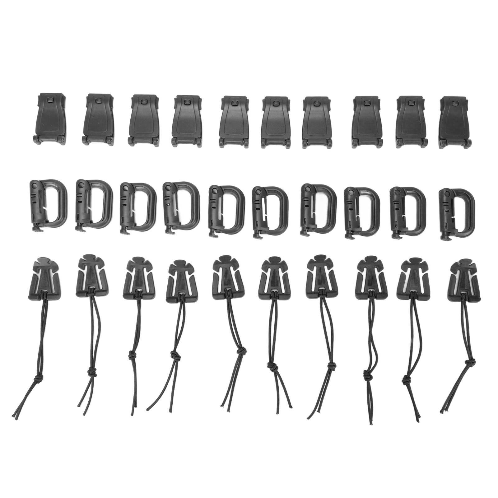 Set Mit 30 Grimlock Web Dominator Rucksackgurten Mit D-ring, Bungee-seil-management-werkzeug Und Schwarzer Schnalle