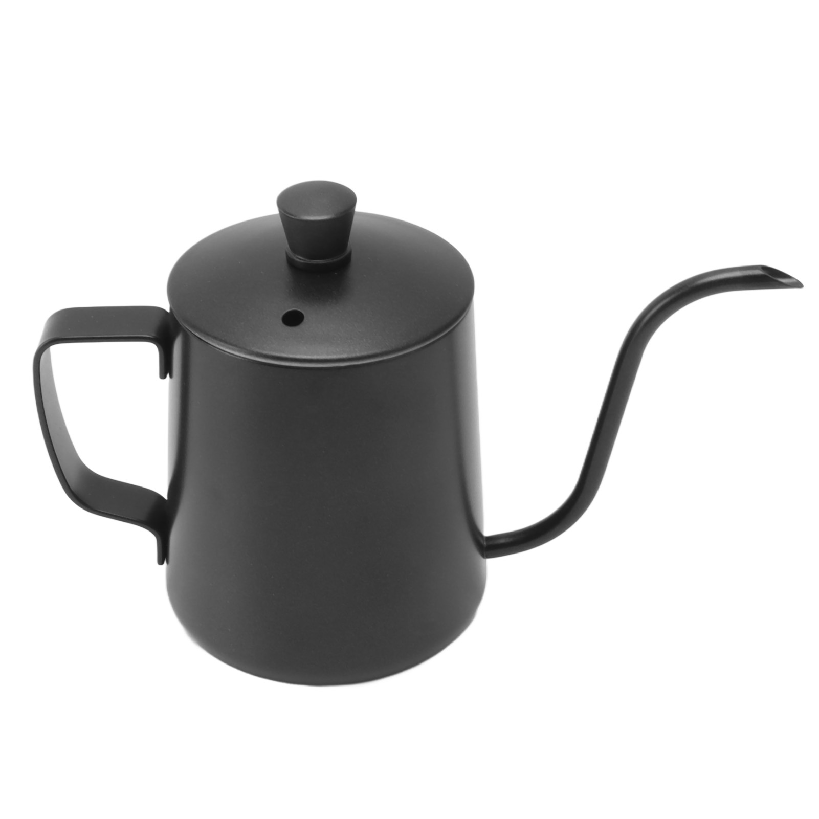 Teekanne Mit Langem, Schmalem Ausguss Aus Edelstahl 304, Mit Schwanenhals, Für Manuelle Zubereitung, 350 Ml, Schwarz Mit Deckel.