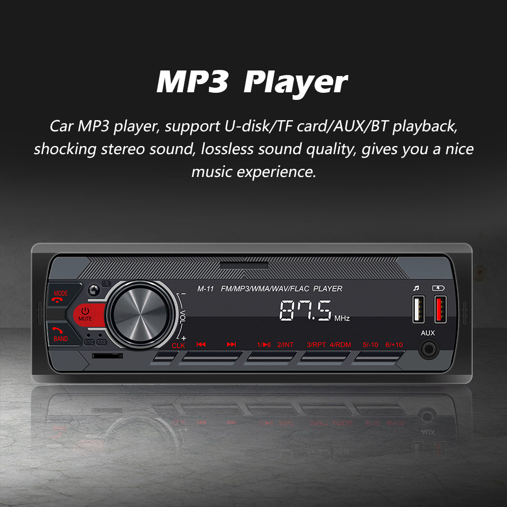 12-v-auto-mp3-player, Bluetooth, Freisprecheinrichtung, Fm-radio, Großes Led-display, Mit Usb-anschluss Und Fernbedienung