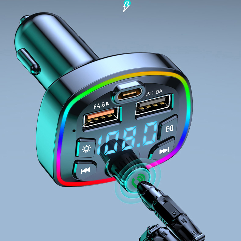 Bluetooth 5.0 Auto-mp3-player, Fm-transmitter, Radioempfänger, Dual-usb- Und Pd-ladeadapter, Freisprechfunktion, Tf-karten-/usb-stick-unterstützung, Spannungsanzeige